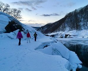 Early morning fantasy "snow crossing" experience