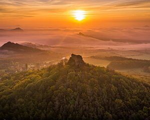 Czech countryside scenical hike to the castle, local deli tasting